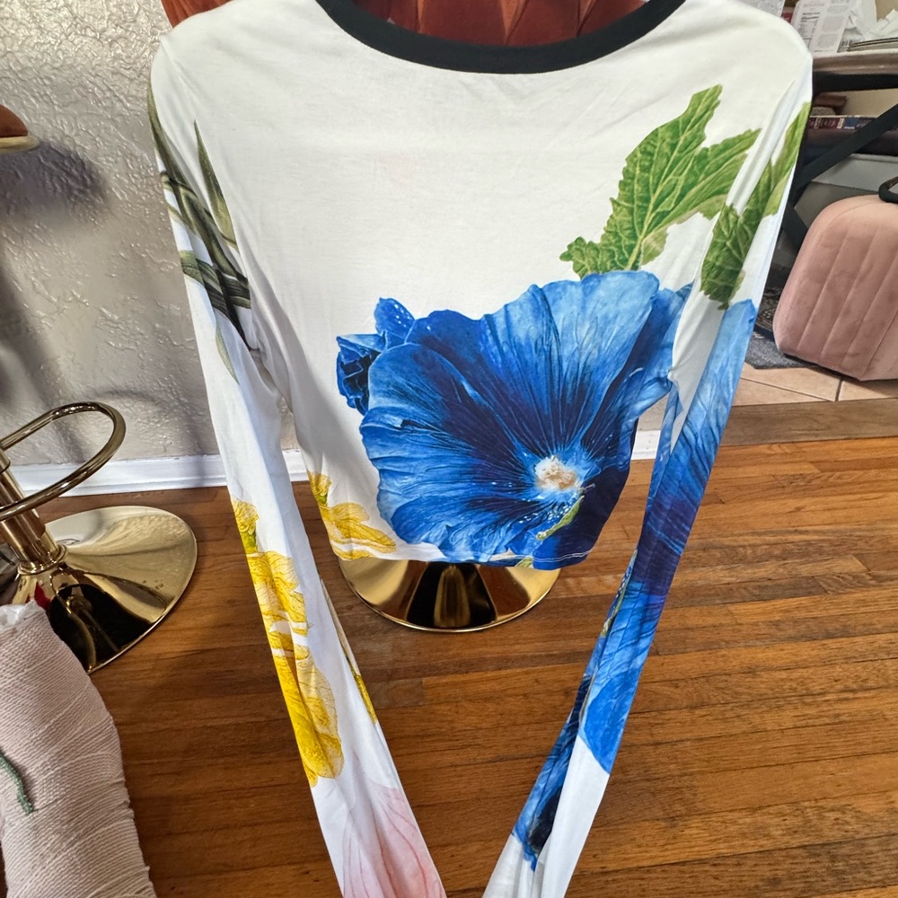 Alice + Olivia Multicolor Floral Long Sleeve Blouse